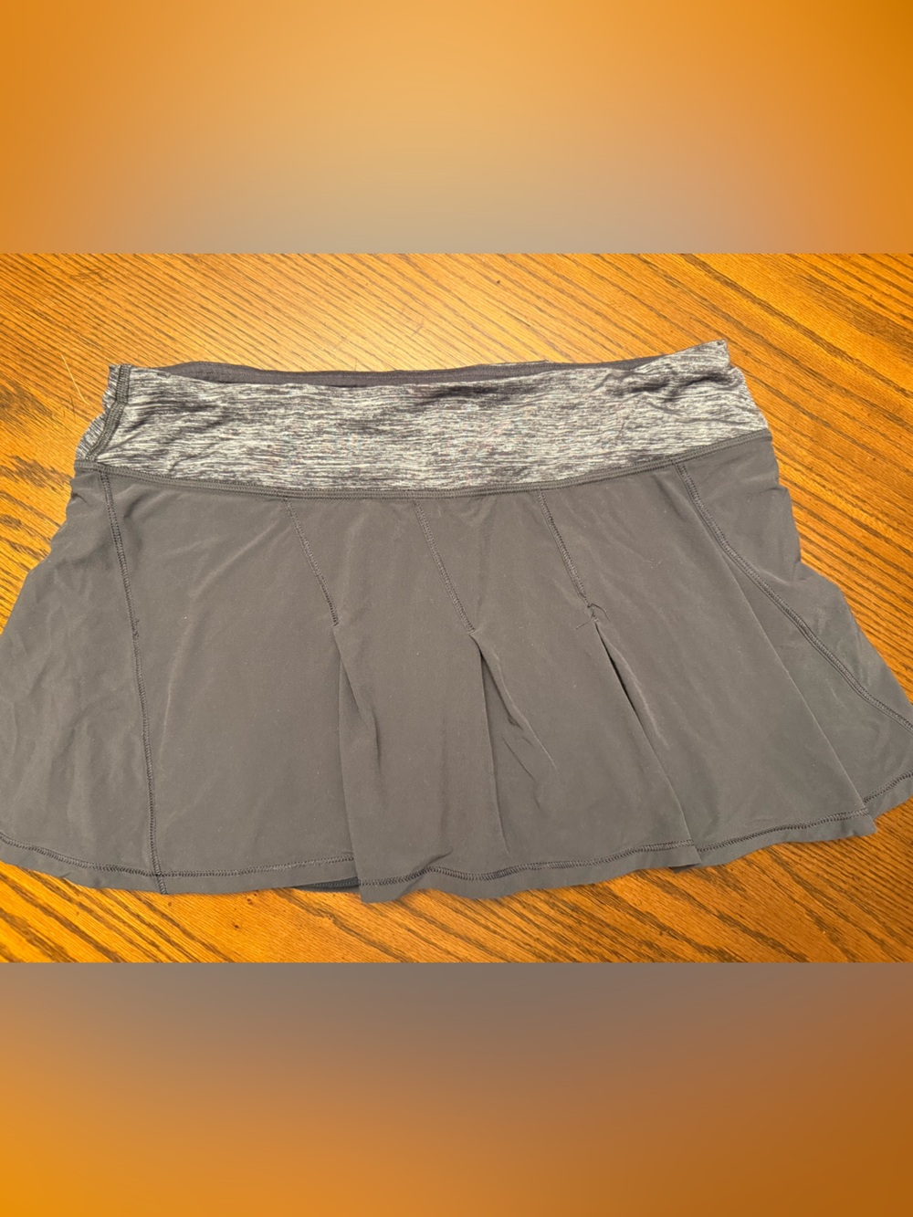 lululemon athletica Black Skater Skirt with Heather Gray Waistband